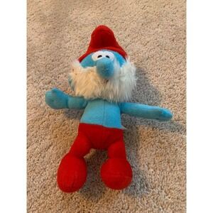 Vintage The Smurfs Papa Smurf Plush Toy By Nanco 11" Tall